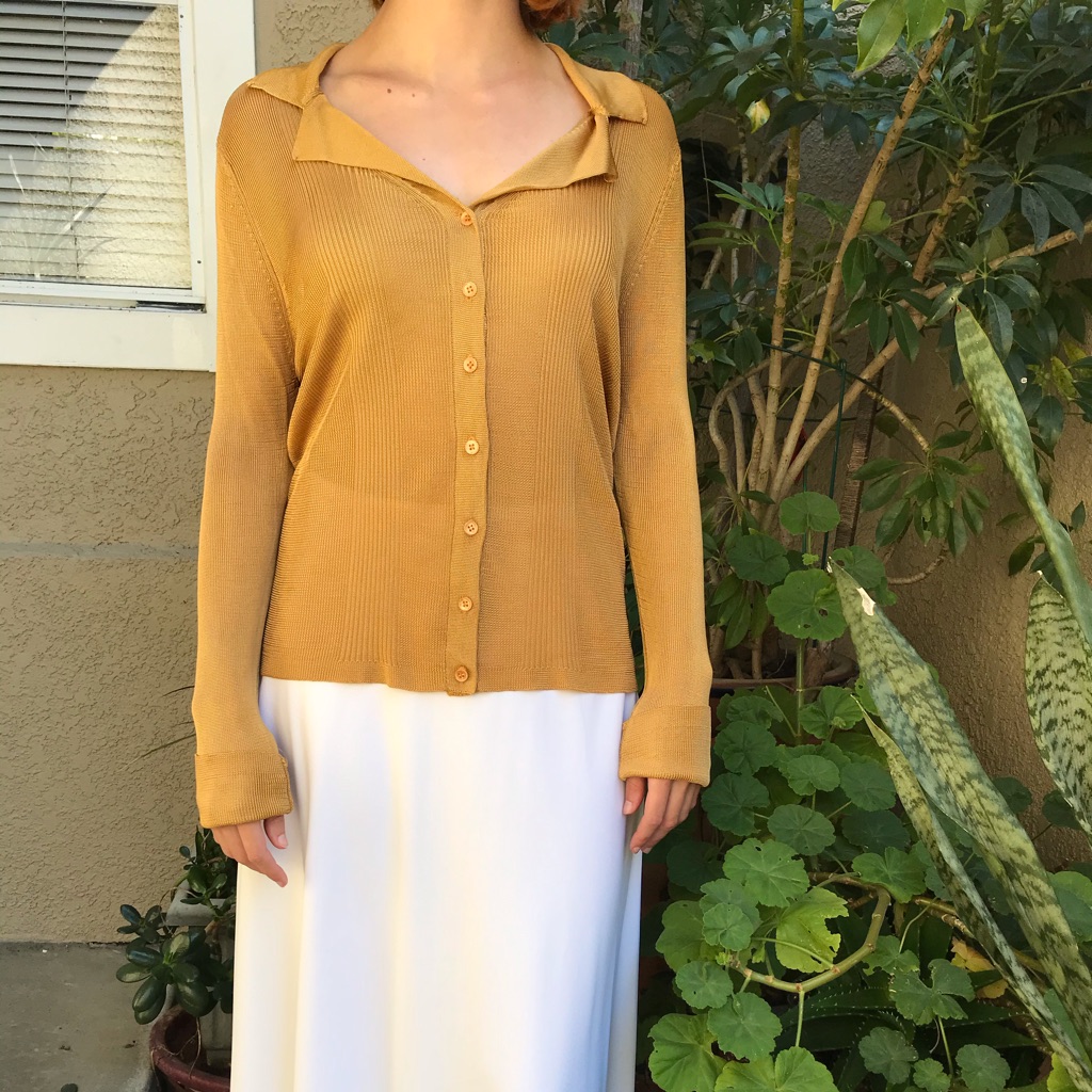 Vintage Gold Max Studio Rayon Knitted Cardigan — image 4 of 8